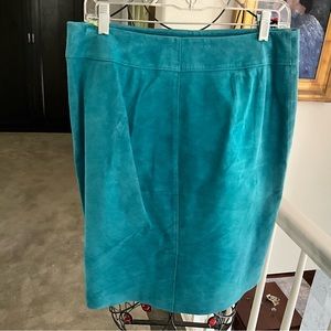 Teal suede skirt